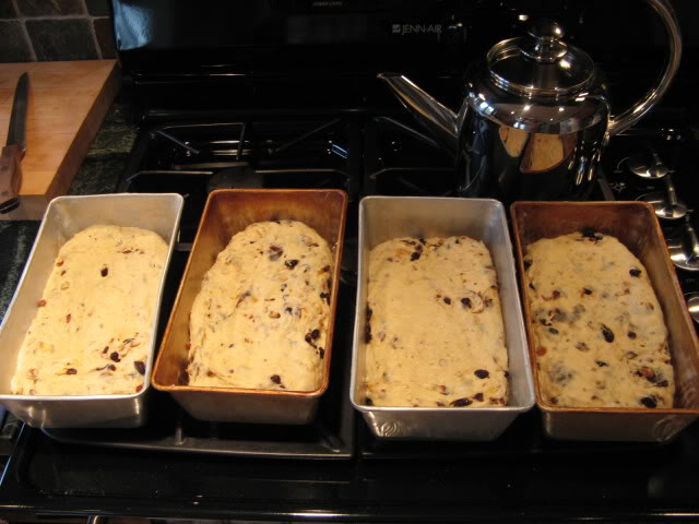 The dough in the pans