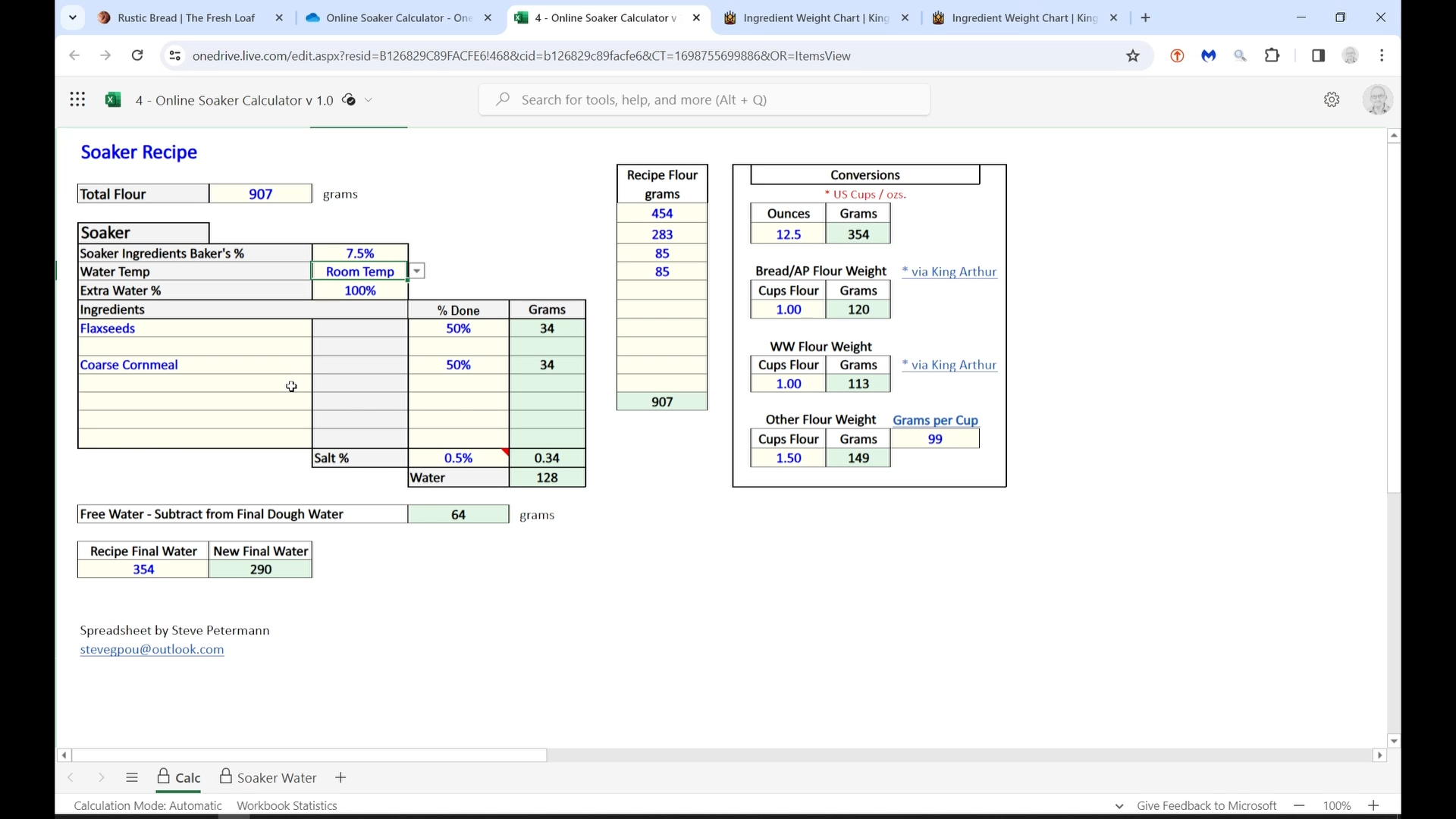 Soaker Calculator Snap Shot