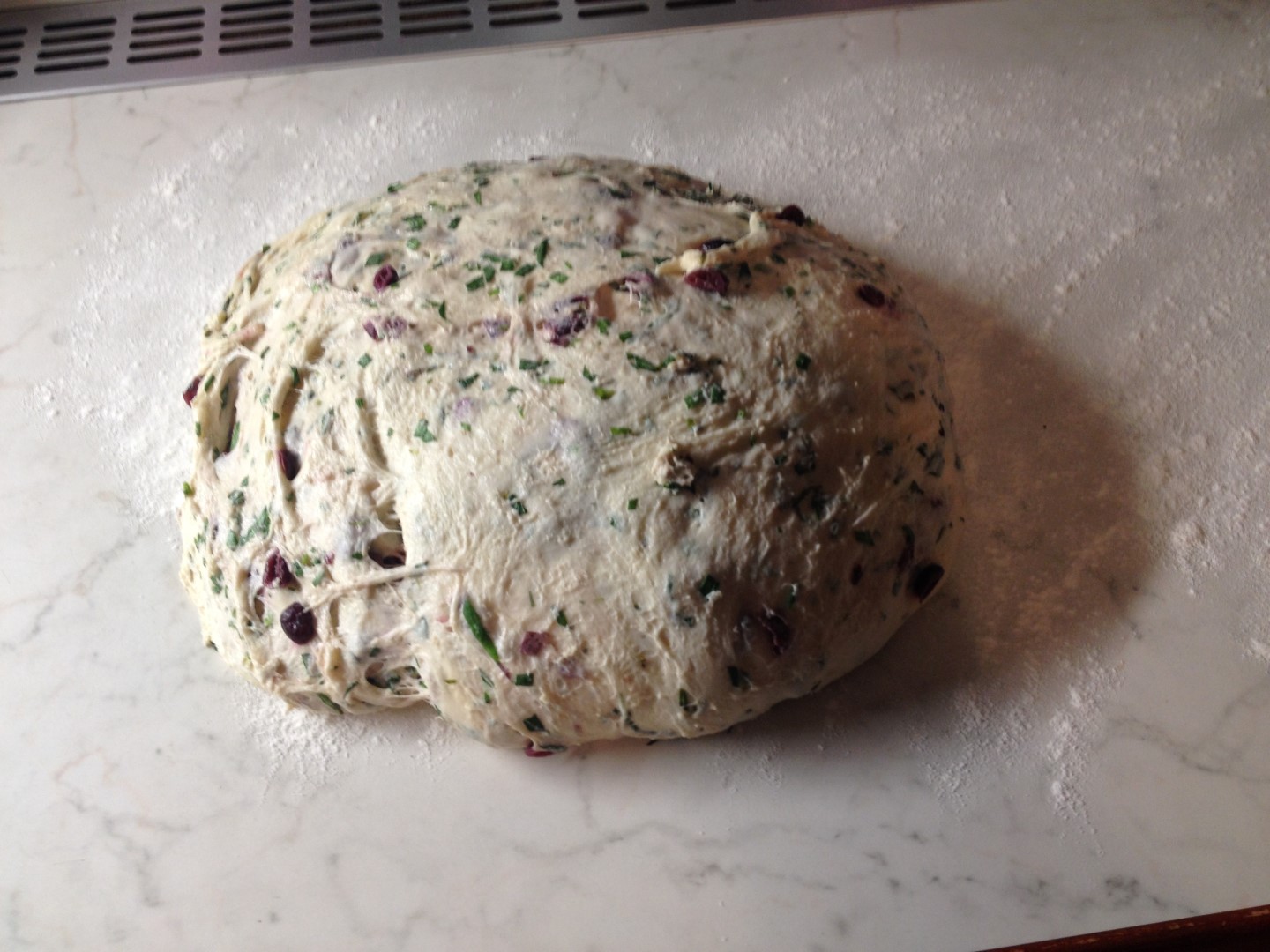 Dough after bulk fermentation before divide