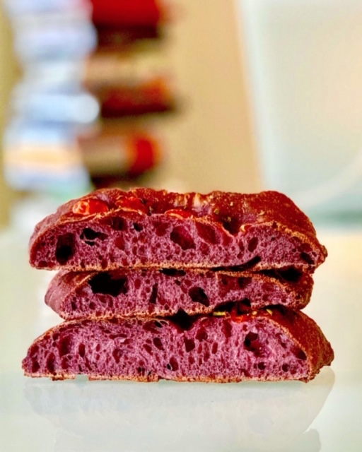 Elderberry water focaccia