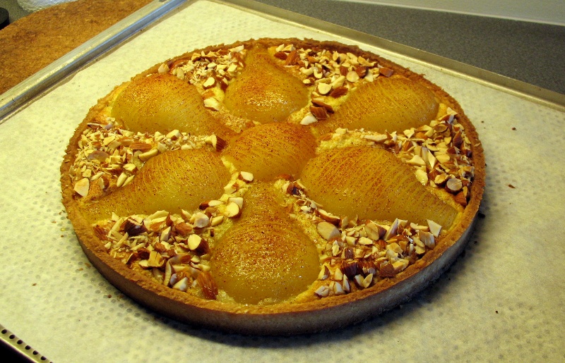 Pear frangipane tart