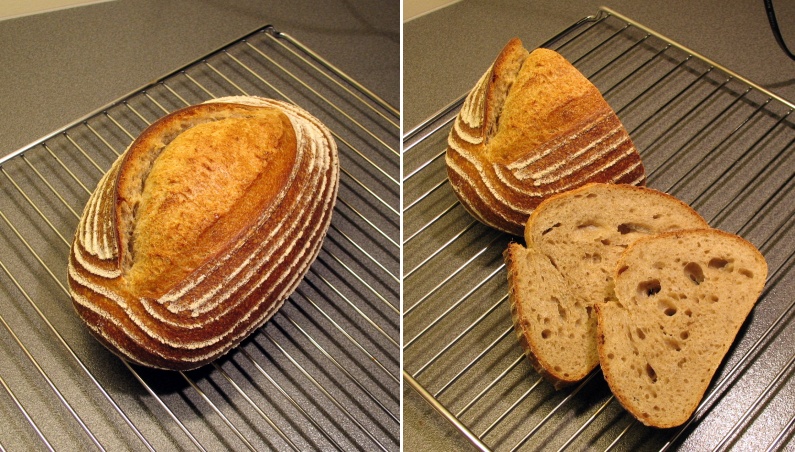 Pain au levain with whole-wheat flour